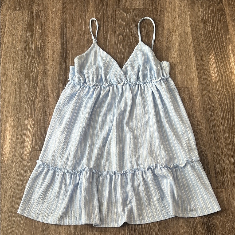 Light Blue Striped Sundress